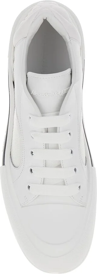 'cruis' White Low Top Sneakers With Logo Detail In Leather And Fabric Man - Image 4