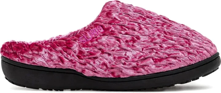 Crushed-Velvet Mules
