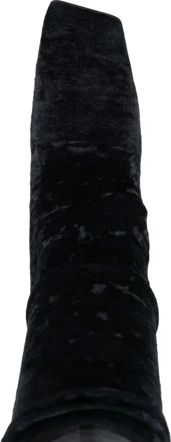 Crushed Velvet Sock Boots - Image 4