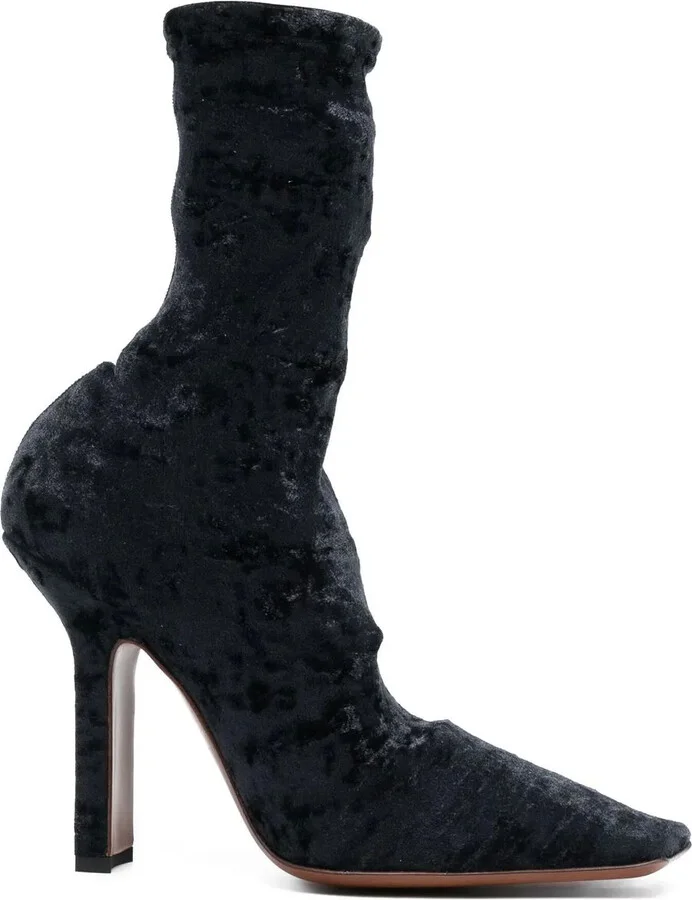 Crushed Velvet Sock Boots