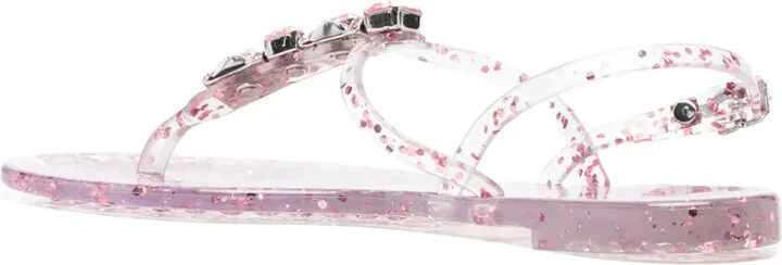 Crustal-Embellished Jelly Sandals - Image 3