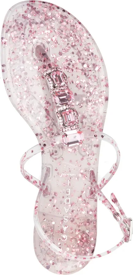 Crustal-Embellished Jelly Sandals - Image 4
