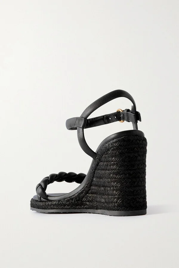 Cruz 85 braided leather espadrille wedge sandals - Image 3