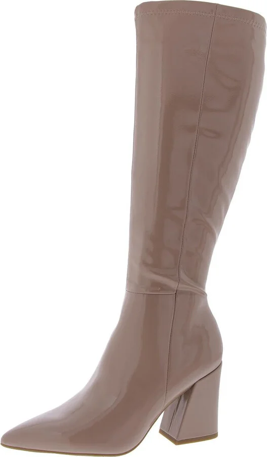 CRUZ Womens Faux Leather Block Heel Knee-High Boots
