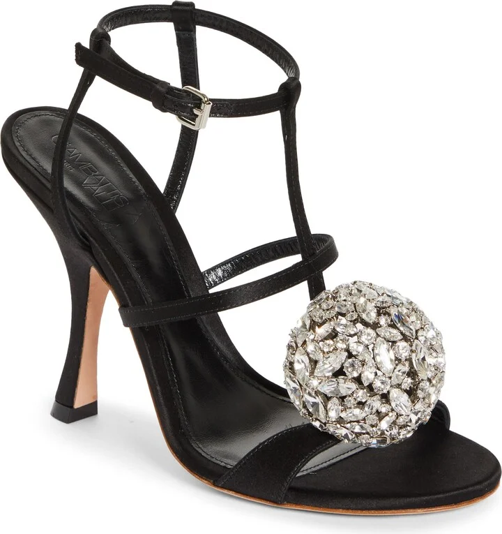 Crystal Ball Ankle Strap Cage Sandal