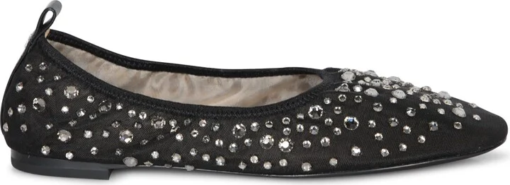 Crystal Black Ballerina Flats