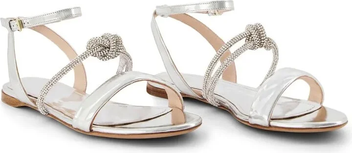 Crystal Bow Flat Sandals - Image 2