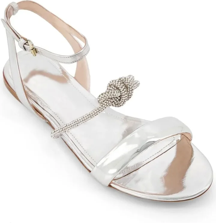 Crystal Bow Flat Sandals - Image 3