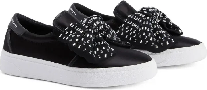 Crystal-Bow Leather Sneakers - Image 2