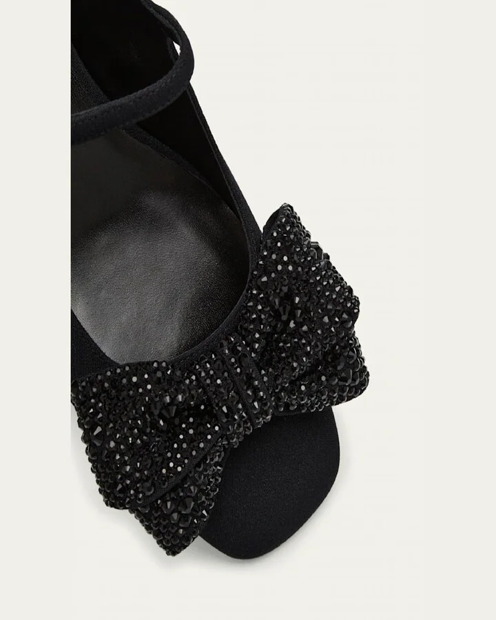 Crystal Bow Mary Jane Ballerina Flats - Image 3