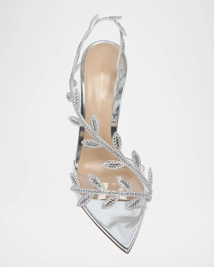Crystal Branch Slingback Cocktail Sandals - Image 2