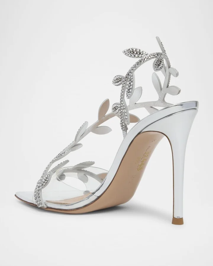 Crystal Branch Slingback Cocktail Sandals - Image 3
