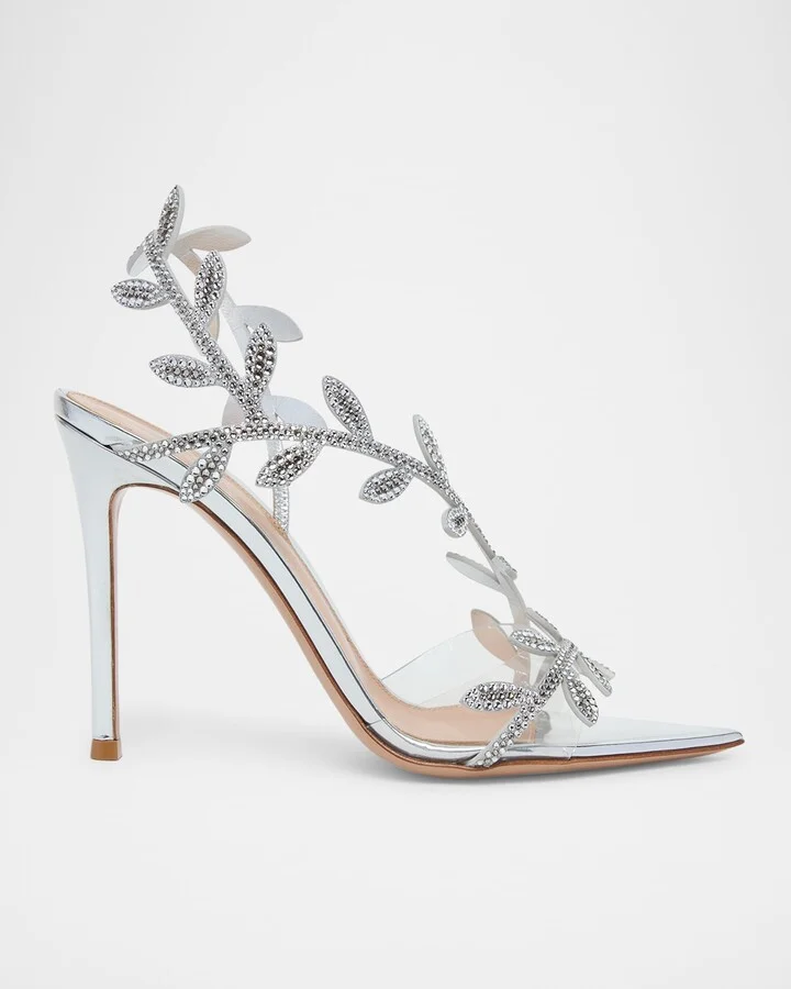 Crystal Branch Slingback Cocktail Sandals