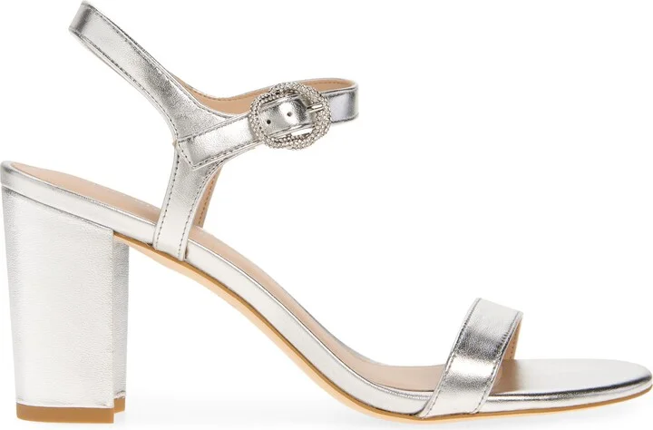 Crystal Buckle 75 Block Heel Sandal - Image 3