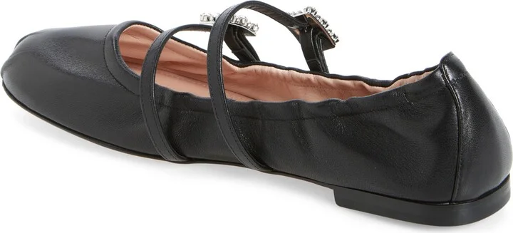 Crystal Buckle Double Strap Ballerina Mary Jane Flat - Image 2