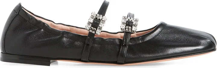 Crystal Buckle Double Strap Ballerina Mary Jane Flat - Image 3