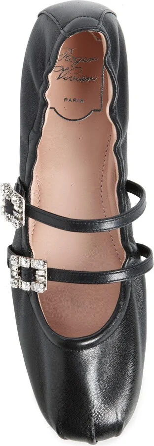 Crystal Buckle Double Strap Ballerina Mary Jane Flat - Image 5