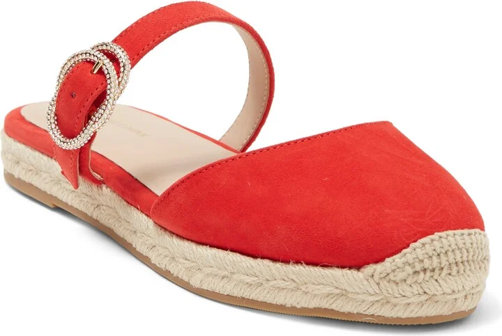 Crystal Buckle Espadrille Mule