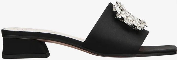 Crystal Buckle Flat Mules