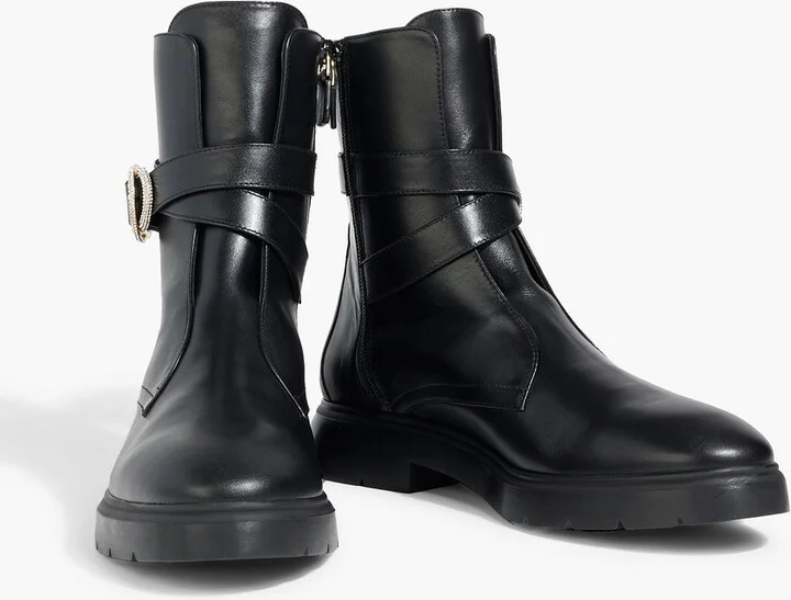 Crystal Buckle leather ankle boots - Image 2