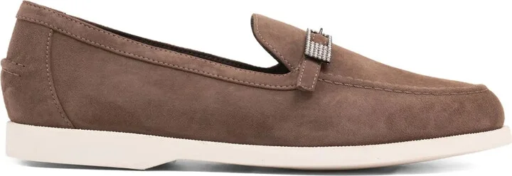 Crystal-Buckle Loafers
