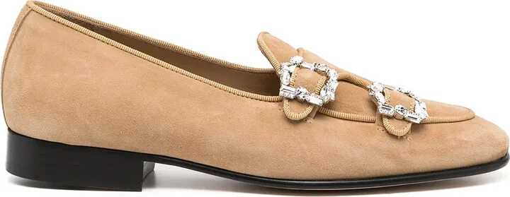 Crystal Buckle Loafers