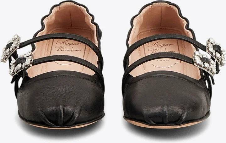 Crystal-Buckle Mary Jane Ballet Flats - Image 2