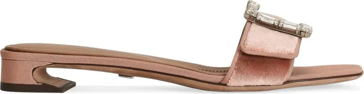 Crystal-Buckle Sandals