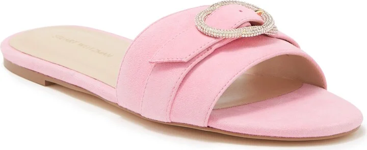 Crystal Buckle Slide Sandal