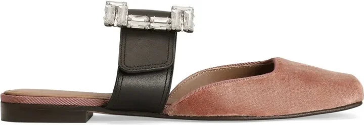 Crystal-Buckle Slippers