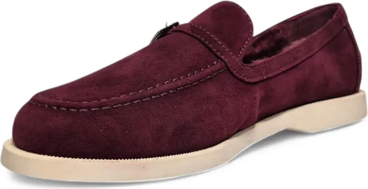 Crystal-Buckle Suede Loafers - Image 2