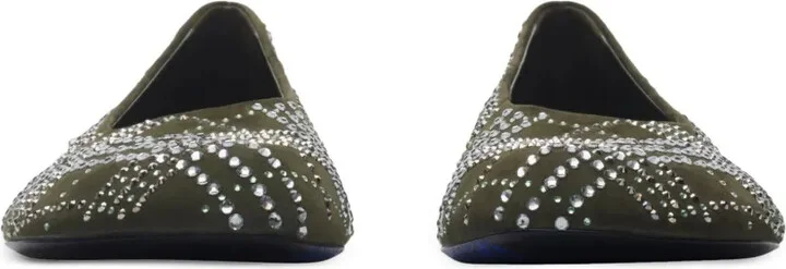Crystal-Check Suede Ballet Flats - Image 2