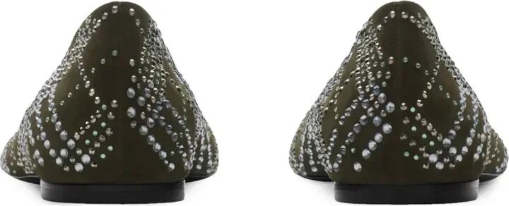 Crystal-Check Suede Ballet Flats - Image 3