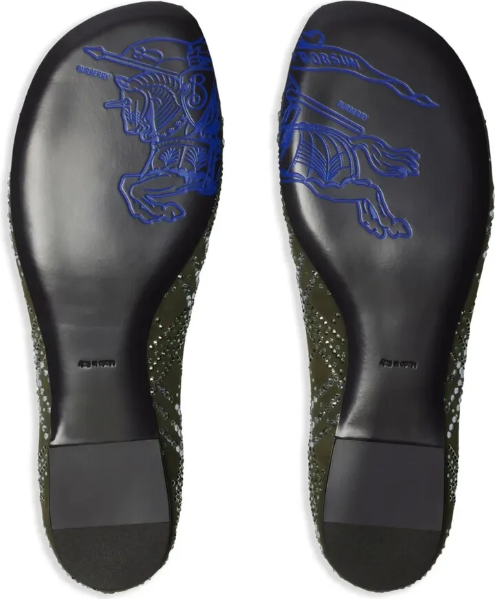 Crystal-Check Suede Ballet Flats - Image 5
