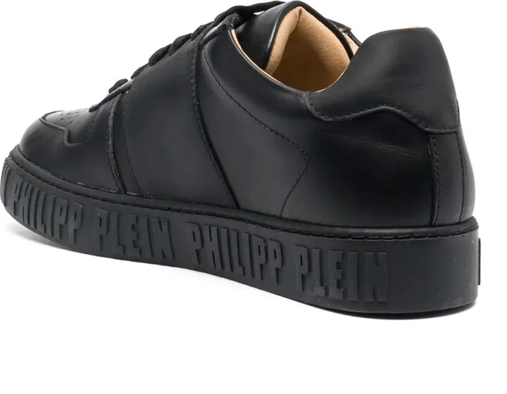 Crystal-Detailed Leather Sneakers - Image 3