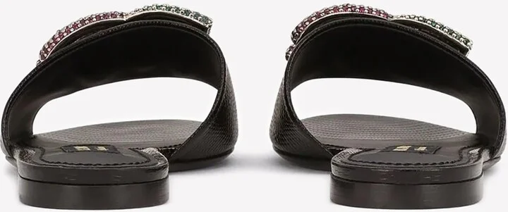 Crystal DG Slides in Leather - Image 2