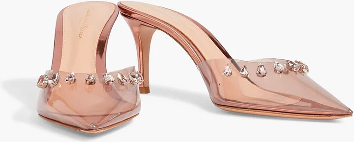Crystal Drop crystal-embellished PVC mules - Image 2