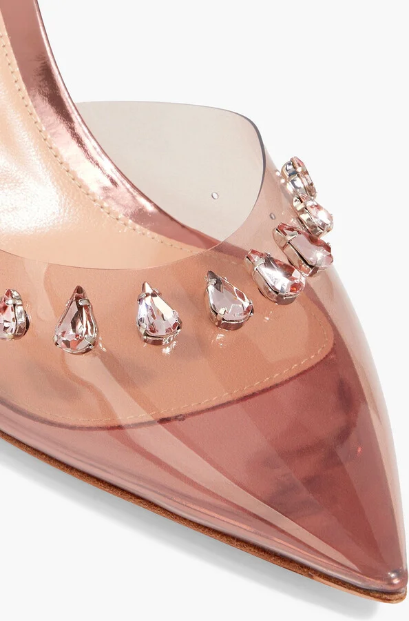 Crystal Drop crystal-embellished PVC mules - Image 4