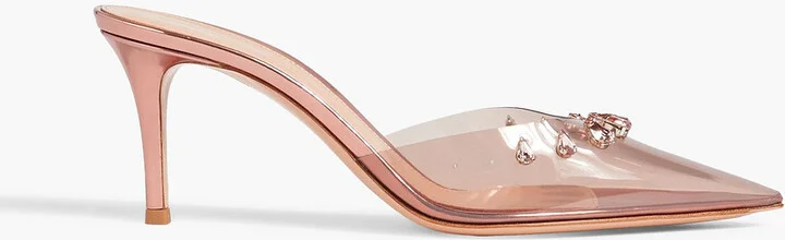 Crystal Drop crystal-embellished PVC mules