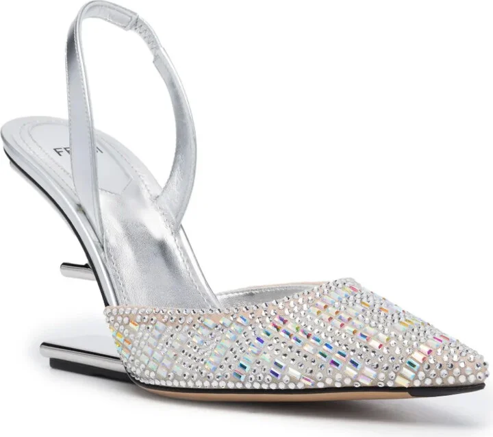 Crystal-Embellished 100mm Leather Pumps - Image 2