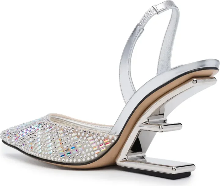 Crystal-Embellished 100mm Leather Pumps - Image 3
