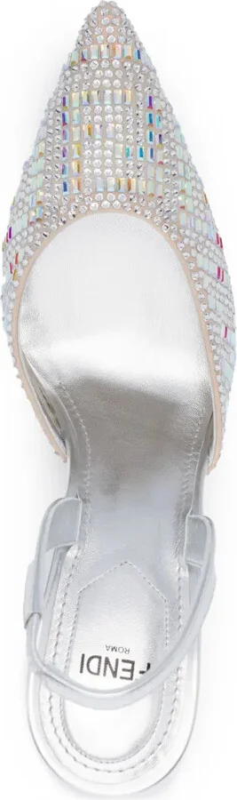 Crystal-Embellished 100mm Leather Pumps - Image 4