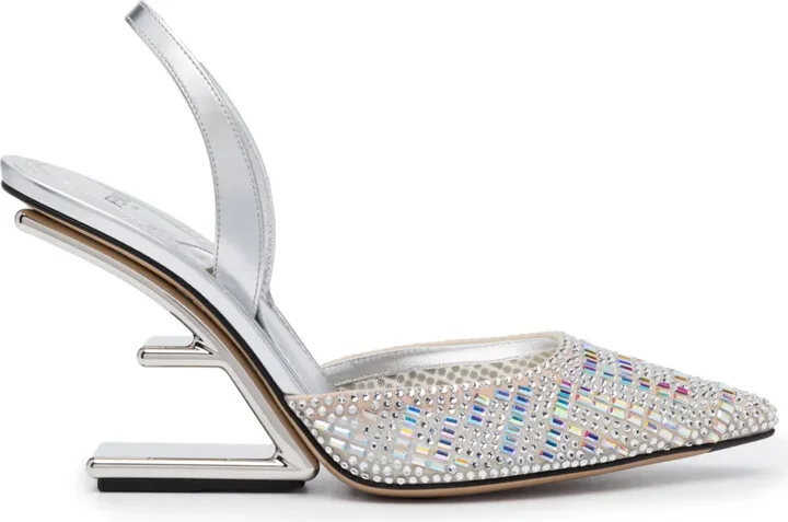 Crystal-Embellished 100mm Leather Pumps