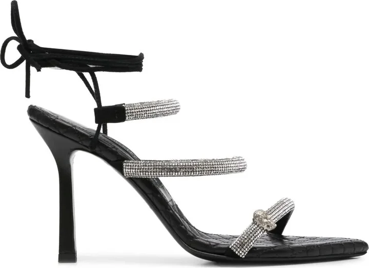 Crystal-Embellished 105mm Strappy Sandals