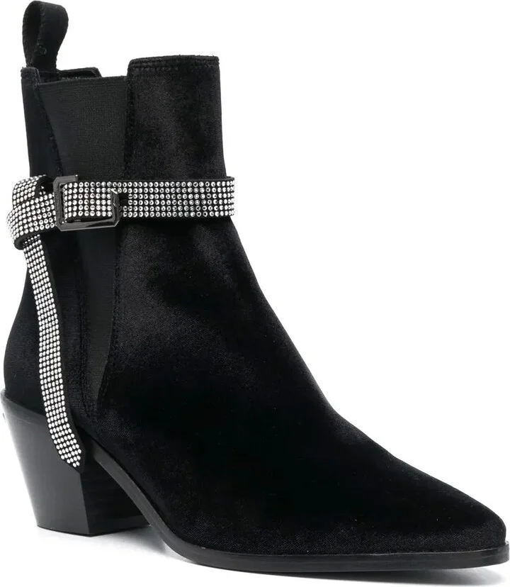 Crystal-Embellished 70mm Velvet Boots - Image 2
