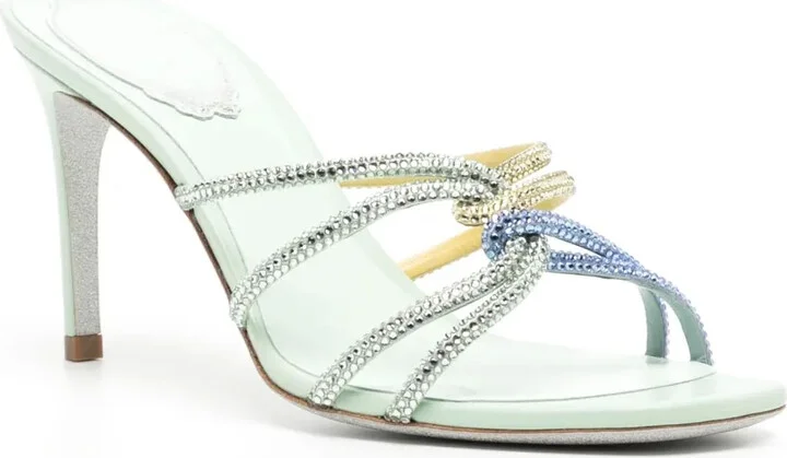 Crystal-Embellished 90mm Leather Sandals - Image 2