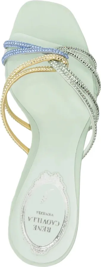 Crystal-Embellished 90mm Leather Sandals - Image 4