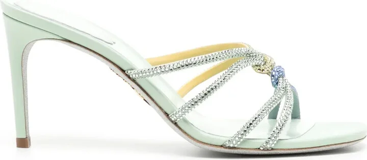 Crystal-Embellished 90mm Leather Sandals