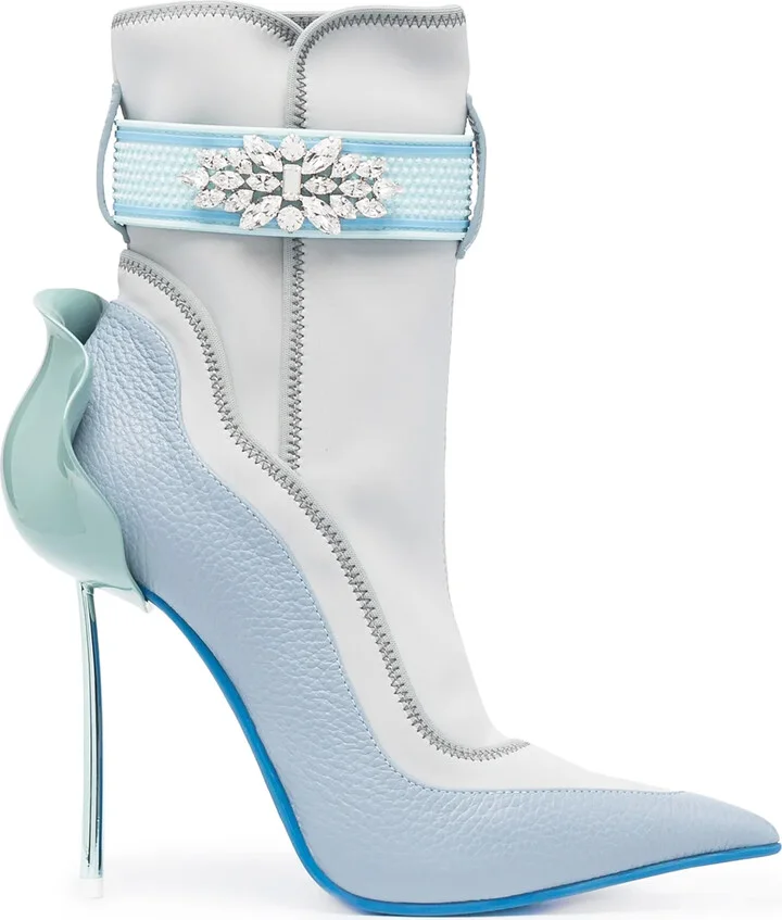 Crystal-Embellished Ankle Boots