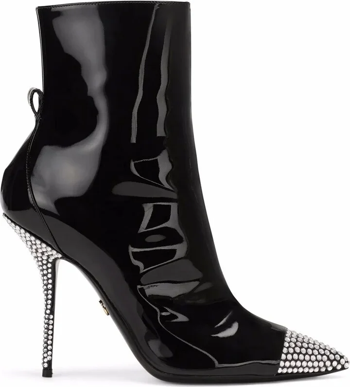 Crystal-Embellished Ankle Boots